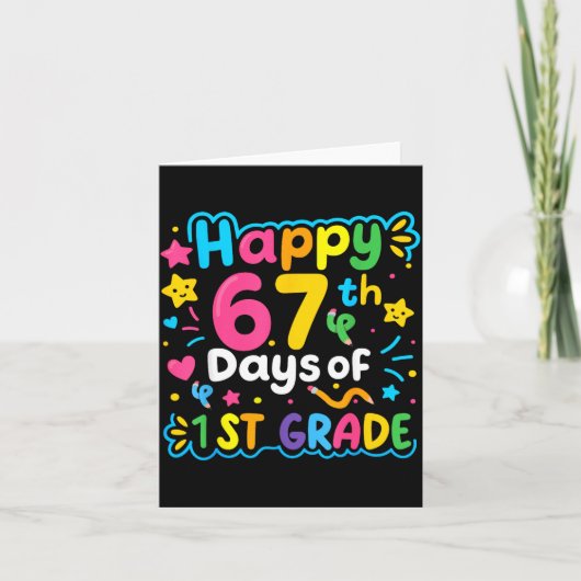 Happy 67th Day Of 1st Grade School Meme 67 Kids Te カード (正面)