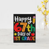 Happy 67th Day Of 1st Grade Teacher Student Six Se カード (黄色い花)