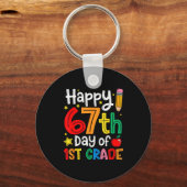 Happy 67th Day Of 1st Grade Teacher Student Six Se キーホルダー (正面)
