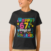 Happy 67th Day Of 4th Grade School Meme 67 Kids Te Tシャツ (正面)