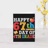 Happy 67th Day Of 4th Grade Teacher Student 67 Day カード (黄色い花)
