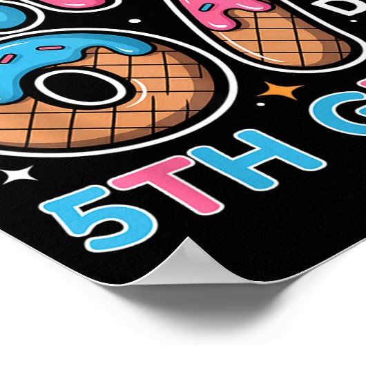 Happy 67th Day Of 5th Grade Ice Cream Drip 67 Days ポスター (角)