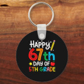 Happy 67th Day Of 5th Grade Teacher Student Six Se キーホルダー (正面)