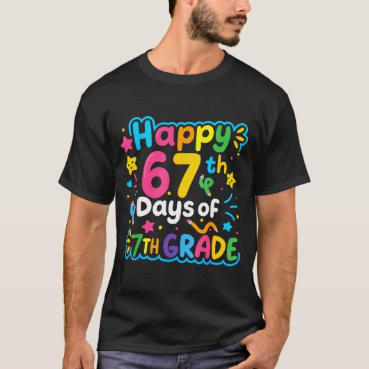 Happy 67th Day Of 7th Grade School Meme 67 Kids Te Tシャツ (正面)