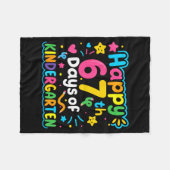 Happy 67th Day Of Kindergarten School Meme 67 Kids フリースブランケット (正面(横))