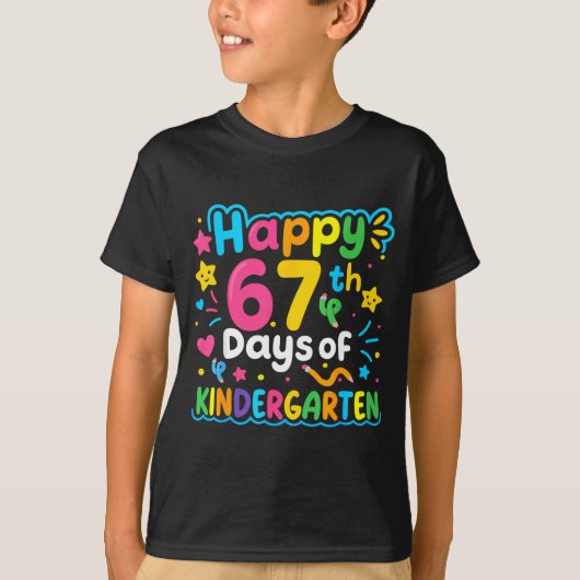 Happy 67th Day Of Kindergarten School Meme 67 Kids Tシャツ (正面)