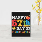 Happy 67th Day Of Kindergarten Teacher Student 67  カード (黄色い花)