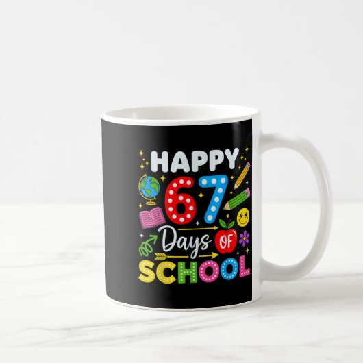 Happy 67th Day Of School 67 Days Of School Kids Bo コーヒーマグカップ (右)