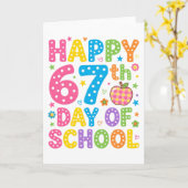 Happy 67th Day of School Colorful Teacher Polka カード (黄色い花)