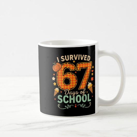 Happy 67th Day Of School Funny Teacher Thanksgivin コーヒーマグカップ (右)