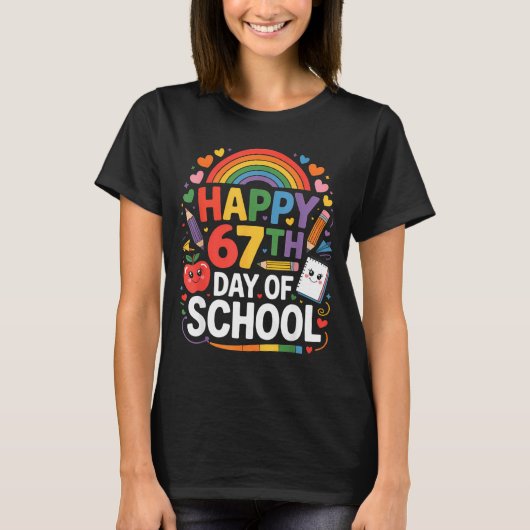 Happy 67th Day Of School Meme 67 Days Of School Ra Tシャツ (正面)