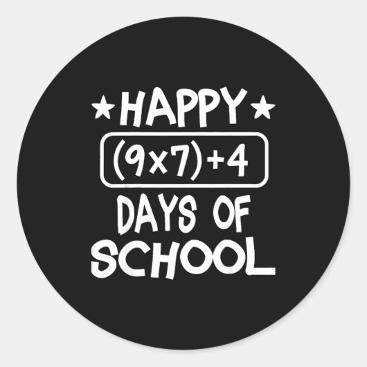 Happy 67th Day Of School Six Seven Kids ラウンドシール (正面)