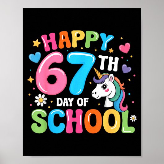 Happy 67th Day Of School Teachers Students 67 Meme ポスター (正面)
