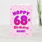 Happy 68th Birthday Card with Custom Name カード (正面)