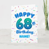 Happy 68th Birthday Card with Custom Name カード (正面)
