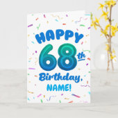 Happy 68th Birthday Card with Custom Name カード (黄色い花)