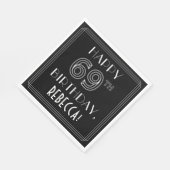 HAPPY 69th誕生日;アールデコスタイル;名前をカスタムする スタンダードランチョンナプキン (角)