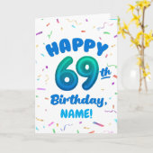 Happy 69th Birthday Card with Custom Name カード (黄色い花)