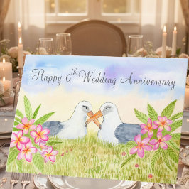 Happy 6th Wedding Anniversary Laysan Albatross カード