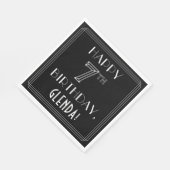 HAPPY 7誕生日;アールデコスタイル;名前をカスタムする スタンダードランチョンナプキン (角)