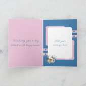 Happy 70誕生日名フローラ青 カード (内部)