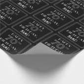 HAPPY 70th誕生日、アールデコスタイル(名前をカスタムする付) ラッピングペーパー (角)