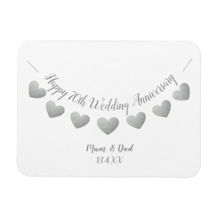 Happy 70th 結婚anniversary Platinum Mum & パパ マグネット