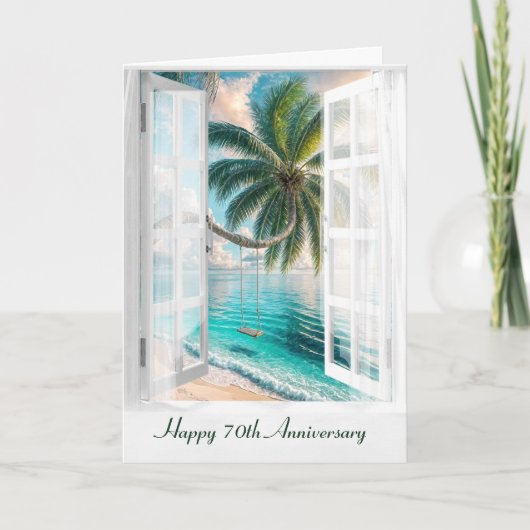 Happy 70th Anniversary Tropical Window カード (正面)