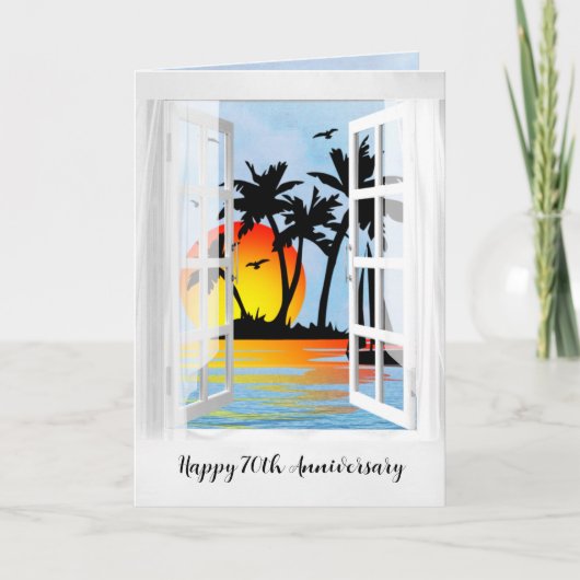 Happy 70th Anniversary Tropical Window カード (正面)