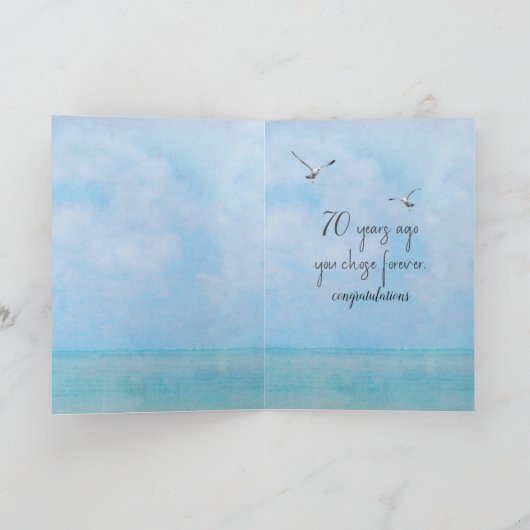 Happy 70th Anniversary Tropical Window カード (内部)