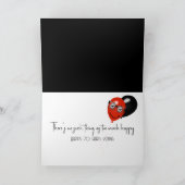 Happy 70th Birthday On Black With Balloons カード (内部)