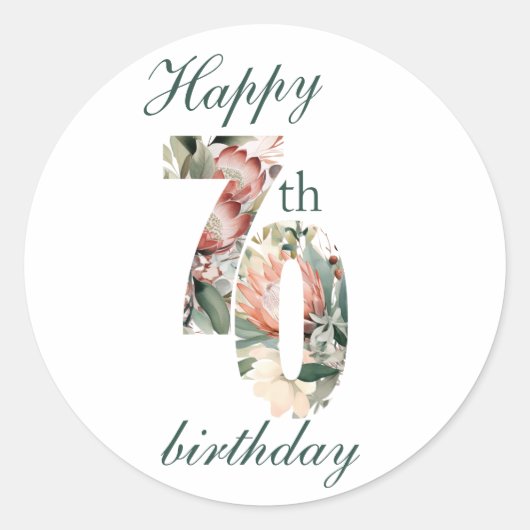 Happy 70th Roundステッカー ラウンドシール (正面)