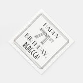 HAPPY 71st誕生日、アールデコスタイル、名前をカスタムする スタンダードランチョンナプキン (角)