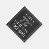 HAPPY 72nd誕生日、アールデコスタイル、名前をカスタムする スタンダードランチョンナプキン (角)