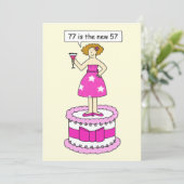 Happy 77th誕生日のために彼女77は新しい57 サンキューカード (スタンド正面)