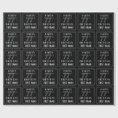 HAPPY 77th誕生日、アールデコスタイル(名前をカスタムする付き) ラッピングペーパー (フラット)