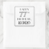 HAPPY 77th誕生日、アールデコスタイル、名前をカスタムする スクエアシール (バッグ)