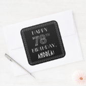 HAPPY 78th誕生日;アールデコスタイル;名前をカスタムする スクエアシール (封筒)