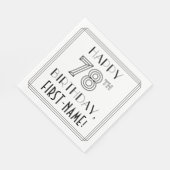 HAPPY 78th誕生日;アールデコスタイル;名前をカスタムする スタンダードランチョンナプキン (角)