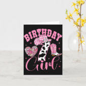 Happy 7th Birthday Girl Outfit Rodeo Western Cowgi カード (黄色い花)