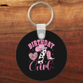 Happy 7th Birthday Girl Outfit Rodeo Western Cowgi キーホルダー (正面)