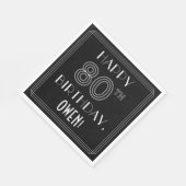 HAPPY 80th誕生日;アールデコスタイル;名前をカスタムする スタンダードランチョンナプキン (角)