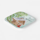  Happy 80th Birthday Birds at Birdhouse ペーパープレート (傾斜あり)