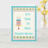 Happy 80th Birthday Card カード (黄色い花)