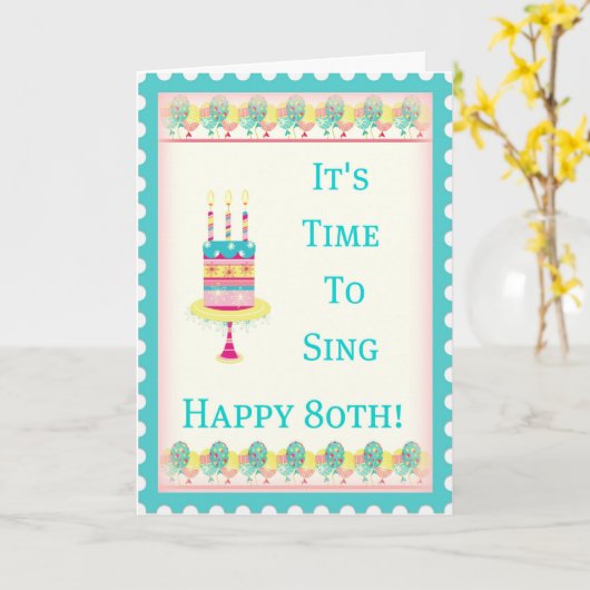 Happy 80th Birthday Card カード (黄色い花)