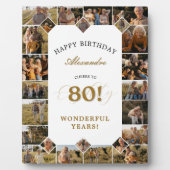 Happy 80th Birthday Personalized Photo Collage フォトプラーク (正面)