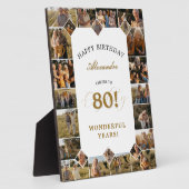 Happy 80th Birthday Personalized Photo Collage フォトプラーク (側面)