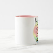 Happy 80th Birthday (roze) ツートーンマグカップ (中央)