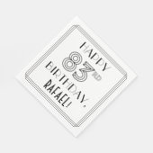 HAPPY 83rd誕生日、アールデコスタイル、名前をカスタムする スタンダードランチョンナプキン (角)