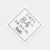 HAPPY 84th誕生日;アールデコスタイル;名前をカスタムする スタンダードランチョンナプキン (角)